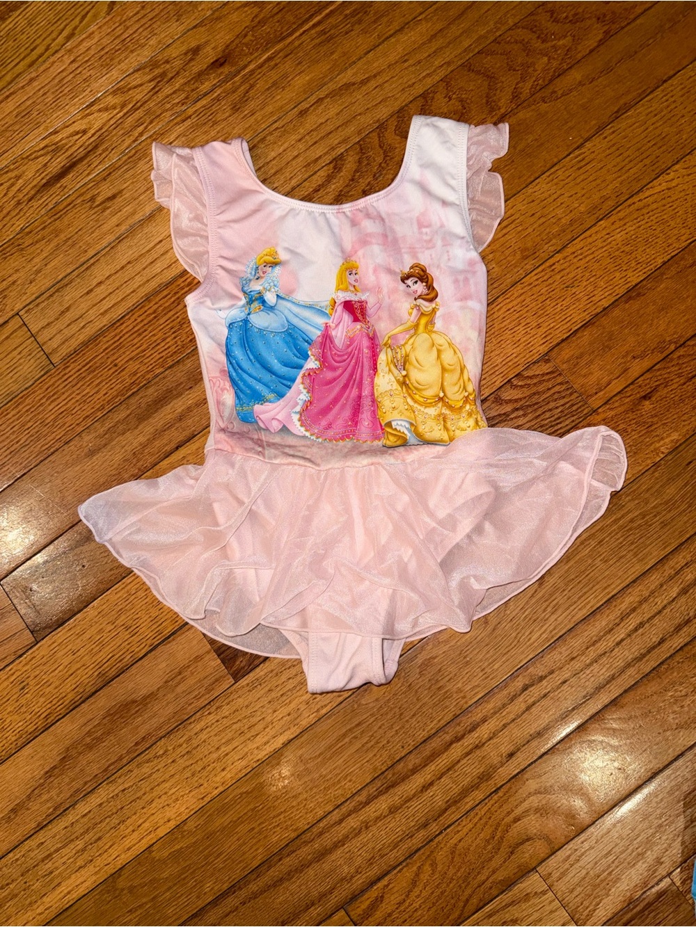 Vintage Y2K Disney Princess Cinderella Belle Aurora Pink Ballet Dress Romper XS
